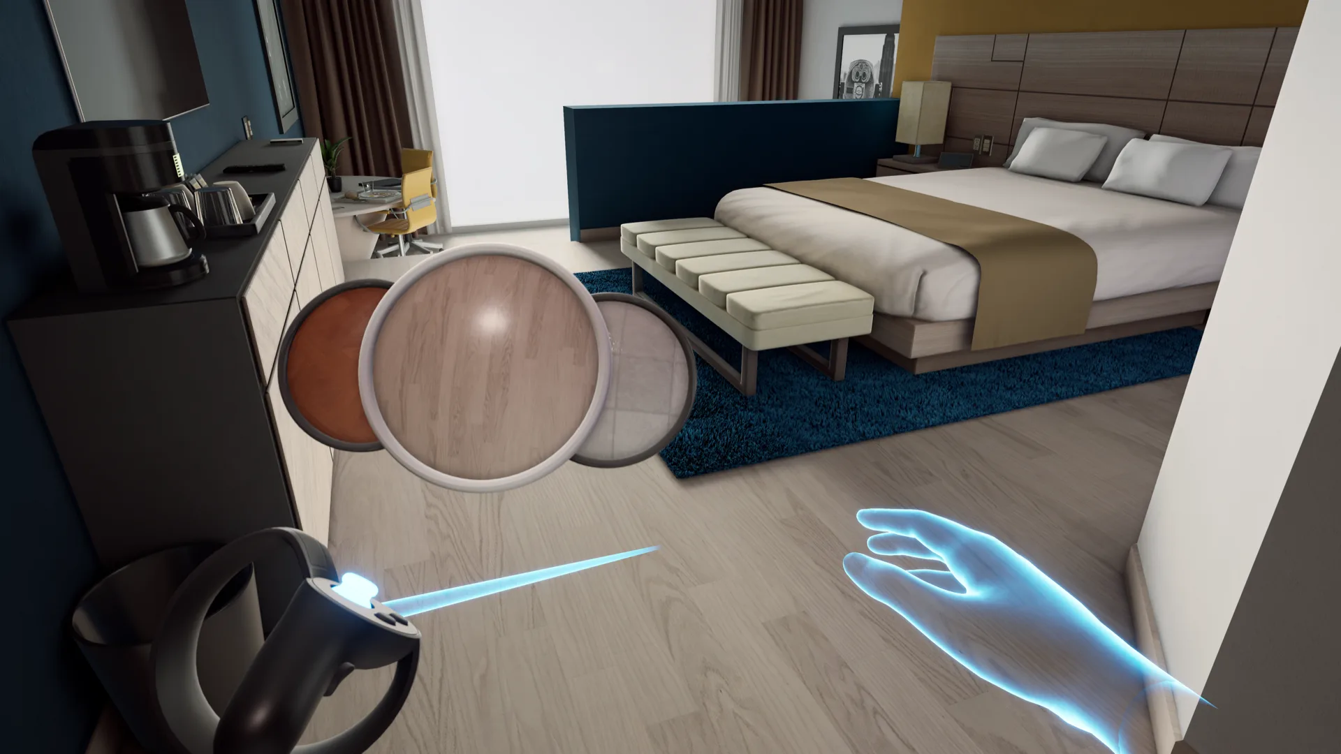 Interactive architectural tour with Meta Quest 3 headset