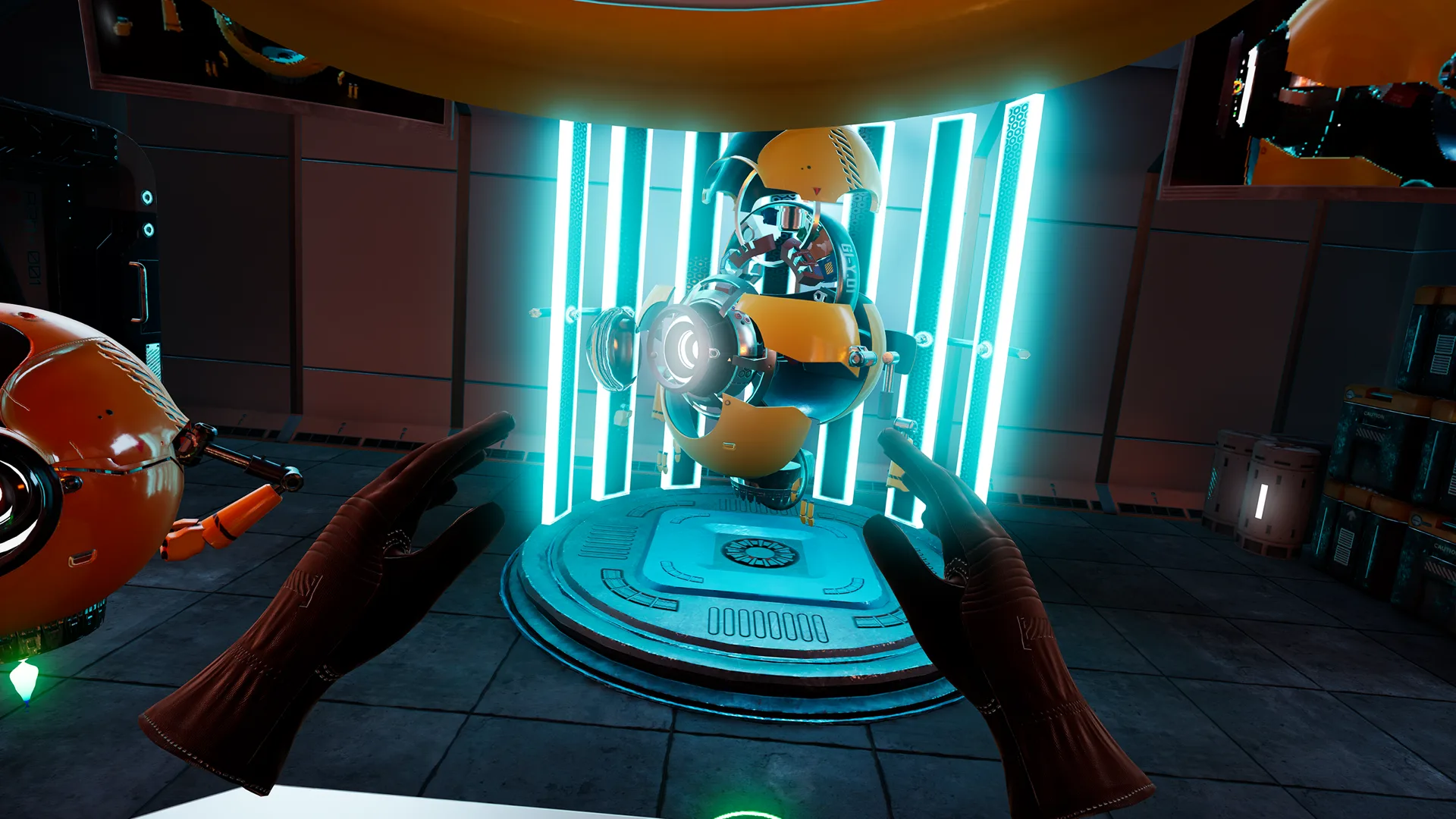Second detailed robot view in the assembly training environment