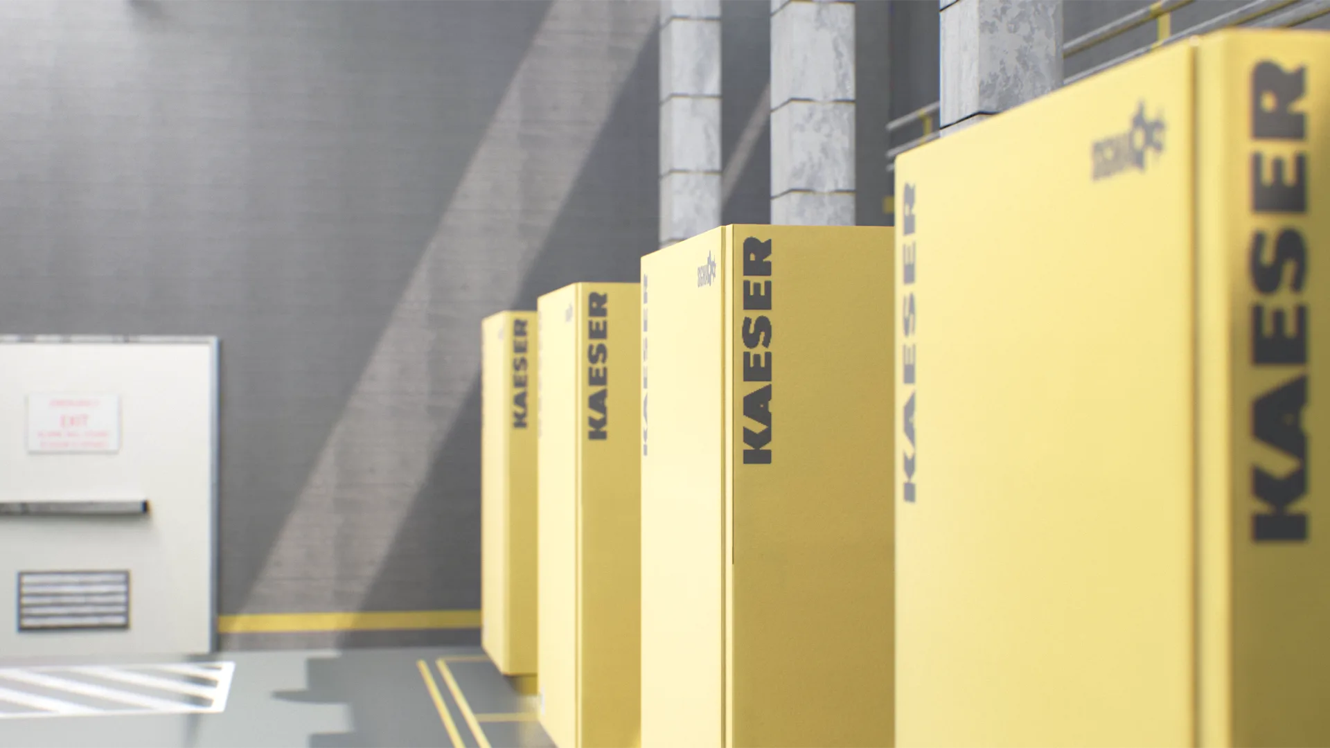 Virtual industrial installation with a compressor system